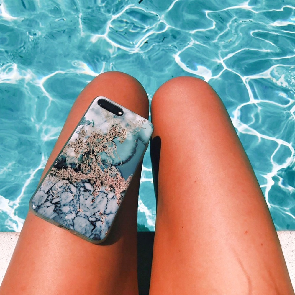 Blue Marbled iPhone 7 case